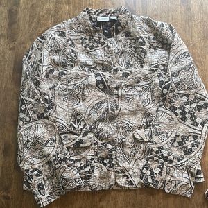 Chico’s Abstract 100% Linen Jacket 2/L
